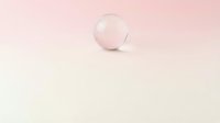 Transparent glass sphere on soft pastel pink and cream gradient background, isolated for design and overlay use.