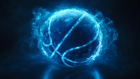 Glowing blue energy sphere with lightning effects and smoke trails floating in dark space, creating mysterious supernatural atmosphere with reflection.