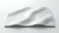 Marble wavy sculptural form with flowing organic curves, isolated on white background, ready for interior design, architectural visualization, and product mockup applications.