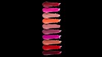 Stacked lipstick swatches in assorted shades from deep burgundy to bright pink, isolated on transparent background. Ready for beauty product design, cosmetics packaging, makeup tutorials, t-shirt designs, and print-on-demand applications.