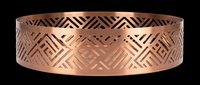 Rose gold bangle bracelet with geometric cutout pattern, isolated on transparent background. Ready for jewelry design, product mockups, fashion graphics, print-on-demand, and digital crafts.