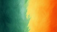 Vibrant abstract background featuring smooth gradient transition from deep emerald green to bright yellow and fiery orange with subtle textured brush strokes.
