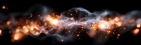 Abstract cosmic energy wave with glowing particles and light effects on dark background for digital art projects and futuristic designs.