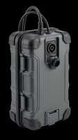 Rugged portable power station with carrying handles and cable attachment, isolated on transparent background, ready for design use on t-shirts, stickers, and print-on-demand products.