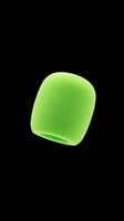 Green foam microphone windscreen isolated on transparent background, ready for music, podcast, and audio equipment clipart, stickers, print on demand, and t-shirt design use.