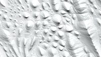 White abstract relief pattern with organic flowing shapes and spherical elements creating dynamic texture and depth. Suitable for modern interior design.