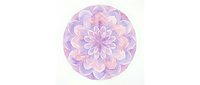 Soft lavender and pink layered flower mandala isolated on white background, ready for design projects, wallpapers, and decorative applications.