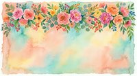 Watercolor floral border with roses and foliage on soft pastel background, suitable for wedding invitations, greeting cards, and stationery designs.