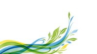 Abstract flowing waves with organic leaves in blue and green tones on white background for eco-friendly design projects and natural branding materials.