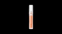 Peach shimmer lip gloss tube with clear cap, isolated on transparent background, ready for beauty, cosmetic, T-shirt, sticker, and print on demand design use.