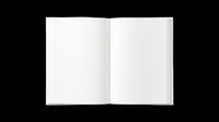 Blank open book with white pages isolated on transparent background, ready for design use on t-shirts, posters, clipart, stickers, and print-on-demand products.