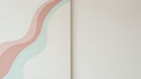 Abstract wavy ribbons in soft pink and mint green on neutral background, isolated design element for web, print, and branding projects.