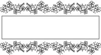 Elegant floral border frame with decorative flowers and swirls on white background, isolated design element for invitations, cards, certificates.
