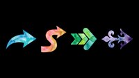 Colorful arrow icons set isolated on transparent background, ready for t-shirt design, clipart, stickers, sublimation and print-on-demand projects.
