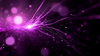 Vibrant purple light burst with glowing particles and energy rays radiating from central point against dark background, creating dynamic cosmic effect.
