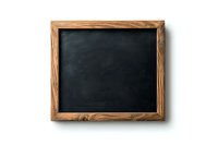 Empty vintage blackboard with rustic wooden frame isolated on white background, ready for custom text or menu design.