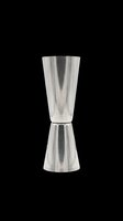 Stainless steel double jigger isolated on transparent background, ready for bar, cocktail, and mixology designs, stickers, print on demand, and t-shirt use.