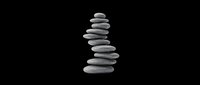Stacked zen stones tower isolated on transparent background, ready for t-shirt design, stickers, clipart, print on demand, and sublimation projects.