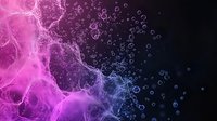 Ethereal pink and blue abstract background with glowing particles and smoke effect creating mystical atmosphere for creative design projects and presentations.