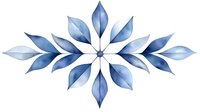 Delicate watercolor floral element in shades of blue featuring symmetrical leaves arranged in a star pattern, suitable for wedding stationery and botanical designs.