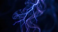 Electric blue lightning bolts strike across a dark background, creating dynamic energy effects. Suitable for sci-fi, technology, and power-themed designs.