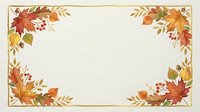 Autumn leaves and branches frame a blank cream background, creating a seasonal border design suitable for invitations, greeting cards, and fall-themed marketing materials.
