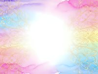 Pastel rainbow gradient background with ornate floral swirls and decorative flourishes creating dreamy ethereal atmosphere for wedding invitations.