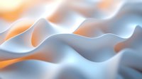 Abstract wavy surface with smooth flowing curves in orange and white gradient colors creating dynamic light and shadow effects for modern background design.