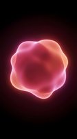 Glowing neon blob with soft pink and coral gradient on dark background, isolated and ready for design use on backgrounds, overlays, and digital projects.