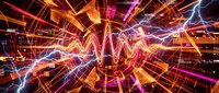Abstract digital energy waves with vibrant neon lights and electric effects creating dynamic motion patterns for futuristic technology backgrounds.