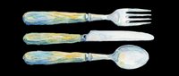 Watercolor fork, knife and spoon set isolated on transparent background, ready for kitchen clipart, stickers, t-shirt design, print on demand, and sublimation projects.