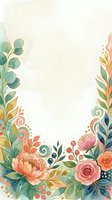 Watercolor floral border frame with peonies, roses, and eucalyptus leaves in coral, teal, and gold tones on cream background. Isolated design element for invitations and stationery.