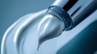 Fountain pen nib macro shot with dramatic lighting shows metallic tip against soft curves, highlighting craftsmanship and precision in writing instruments.