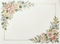 Vintage floral frame with roses and greenery on cream background, isolated design ready for invitations, cards, and wedding stationery projects.