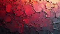 Abstract textured background with deep red and black gradient, featuring rough surface with peeling paint effect and dramatic light spots creating moody atmosphere.
