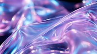 Flowing silky fabric in purple and blue colors with soft light effects creating ethereal waves and folds against dark background. Luxury textile concept.