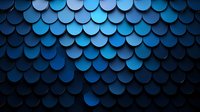 Mesmerizing pattern of overlapping blue circular scales creating depth and dimension against dark background, suitable for abstract backgrounds and modern design projects.