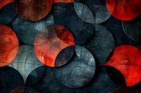 Abstract geometric pattern with overlapping red and dark blue circles creating depth and texture on grunge background, suitable for modern interior design projects.