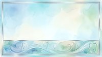Watercolor waves in soft blue and green tones with tooth symbols, isolated on white background, suitable for dental clinic designs, healthcare marketing, and wellness branding projects.
