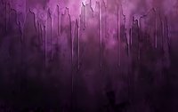 Mysterious purple dripping paint effect with dark silhouette of cat against moody atmospheric background creates dramatic gothic aesthetic.
