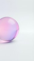 Glossy sphere with pink and purple gradient on white background, isolated for design projects, web graphics, and digital applications.