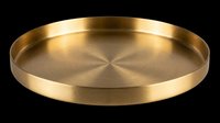 Brass round tray with brushed metallic finish, isolated on transparent background. Ready for design use on product mockups, print-on-demand, sublimation, and digital crafts.