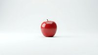 Fresh red apple isolated on white background, suitable for health, nutrition, diet, and wellness design projects.