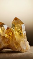 Citrine crystal cluster with golden yellow and clear quartz formations, displaying natural geometric facets and translucent properties for mineral collecting and geology education.