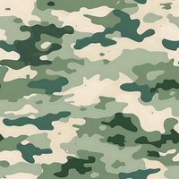 Seamless military camouflage pattern in green and beige shades, featuring organic shapes and irregular spots. Repeatable design for fabric and surface prints.
