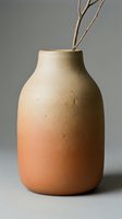 Terracotta ceramic vase with natural dried branches, featuring warm earth tones and textured finish. Suitable for home decor, interior styling, and floral arrangements.