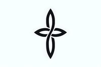 Minimalist Celtic cross design in black with interwoven loops forming an elegant religious symbol on white background, isolated for faith-based projects and design use.