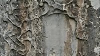 Weathered concrete surface with peeling paint layers revealing textural decay and industrial deterioration patterns for grunge design projects.
