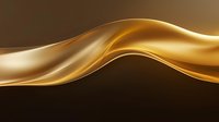 Smooth golden liquid wave flowing across dark background, creating elegant abstract motion with metallic sheen and luxurious appearance for premium design projects.