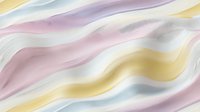 Soft flowing waves in pastel pink, yellow and white create gentle abstract background pattern. Seamless design tiles horizontally for continuous effect.